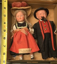 Vintage German "Moll's Trachten-Puppen" celluloid dolls