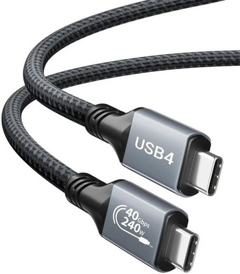 AGFINEST USB4 Cable for Thunderbolt 4 6.6FT 240W Fast Charging 40Gbps Data Trans