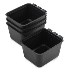 4-Pack - Black Cage Cups hold 1 Pint / 16 fl oz to Hang Feed  Water for Pets
