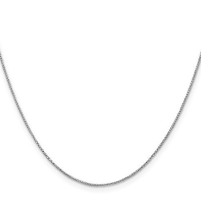 14K Weißgold 0,85 mm Spiga Kette Halskette mit Federring Verschluss 18''