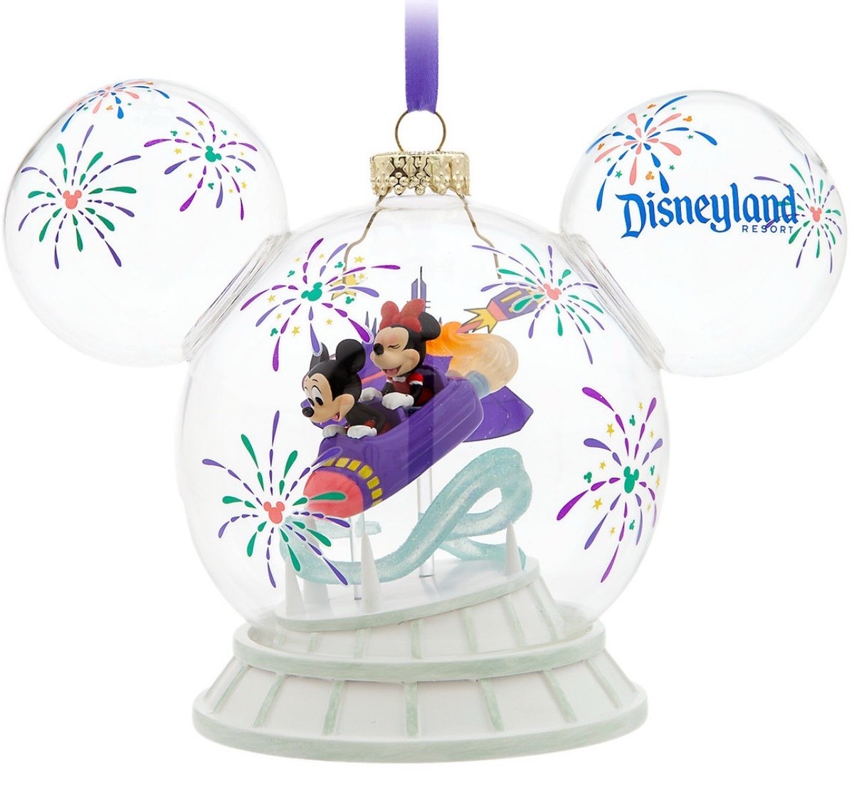 NEW Disney Mickey Mouse Icon Glass Ball Space Mountain Ride