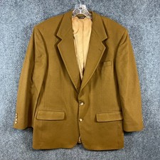 Bill Blass Lord & Taylor Blazer 100% Pure Cashmere Brown | Made in USA | 46 Long