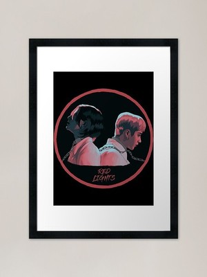 Streunerkinder Rotlichter; roter Rand F gerahmtes Wandbild Poster Leinwanddruck Bild