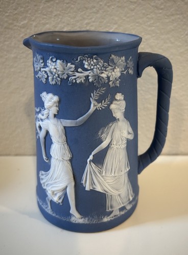 Jasperware / Wedgwood Blue Creamer, Mini Pitcher