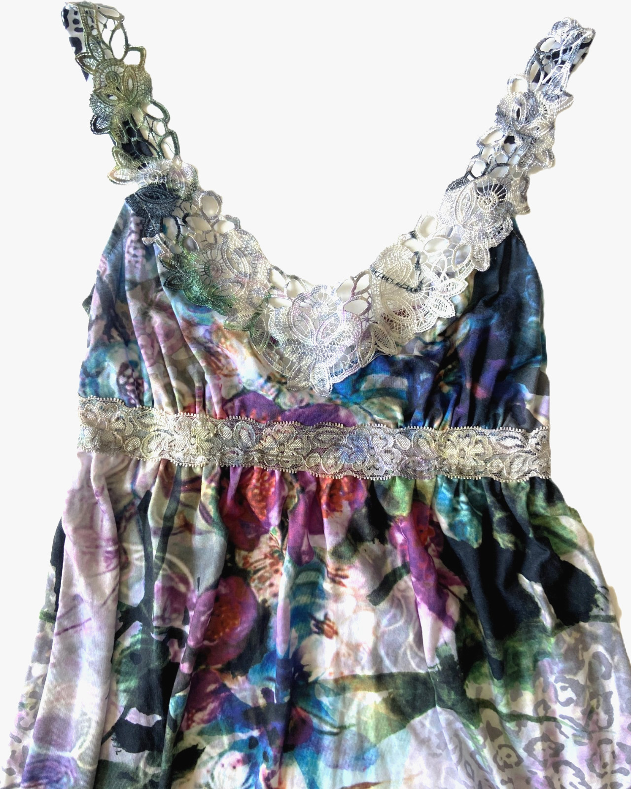 CLAIRE PETTIBONE XS Luxury Lingerie Floral Lace Slip Dress Chemise Nightgown NEW image 2