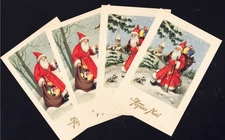 REF AF NOEL II -30- ensemble de 4 cartes postales anciennes vierge du père NOEL