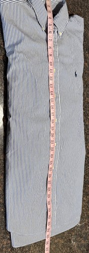 Ralph Lauren Vestito Camicia Abbottonata Navy Bianco Rigato, Cotone, Classico 15 1/2 - Foto 9 di 9