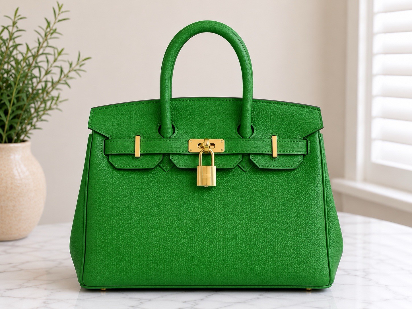 Women’s Solid Satchel Top Handle Bag Gold Hardware Turn Lock w/ Padlock