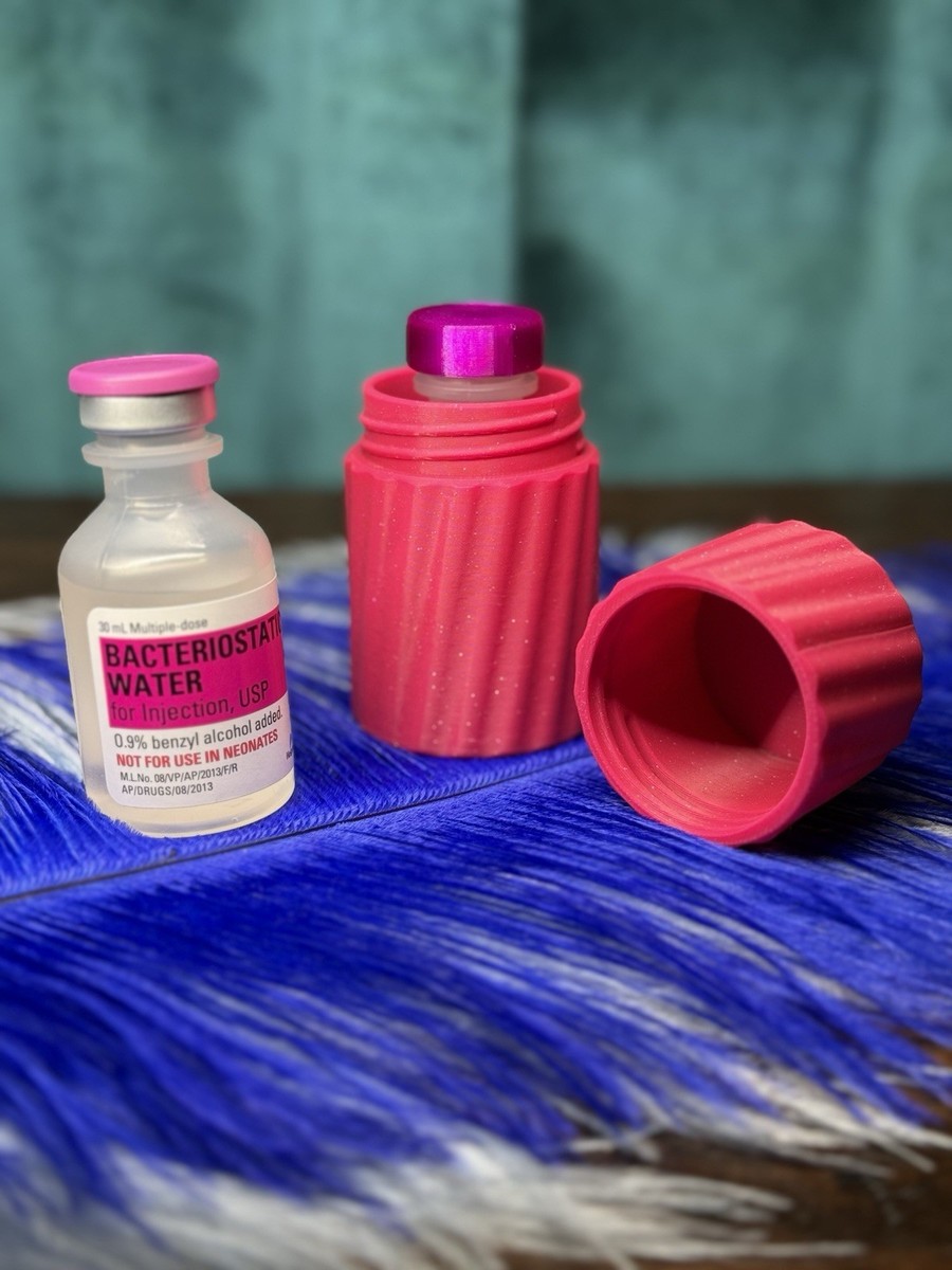 3D printed bacteriostatic water case holder; listing indicates no bacteriostatic water included