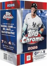 Topps 2026 Topps Chrome MLB Baseball Retail Box 28 Cards Retail Blaster Box