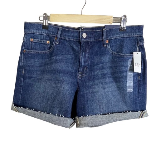 NWT Gap Denim Size 12/31 5" Short Mid Rise Blue Shorts Raw Hem