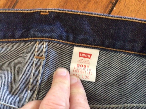 Levis 505 Jeans W42 L30 Herren Mittelblau Regular Straight Fit Vintage Denim - Bild 3 von 9
