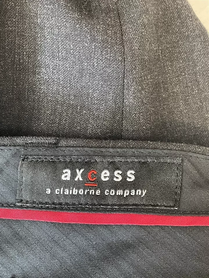 Axcess by Claiborne 42L 34 x 32 2PC 100% 羊毛炭灰色 3Btn 套装 — 第 4/4 张图片