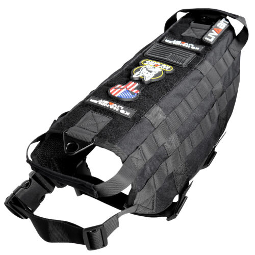 LIVABIT K9 Service Dog Harness Tactical 1000D Molle Vest Military Pet Puppy Cat - Picture 74 of 91