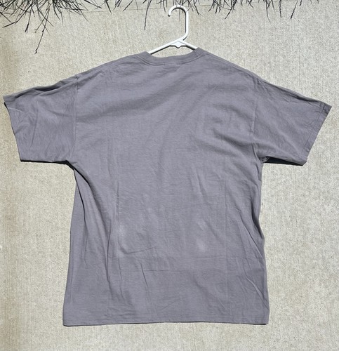 Hanes Beefy T Mens L (42-44) Small Apple Logo Graphic T-Shirt Tee Work Uniform - Picture 7 of 7