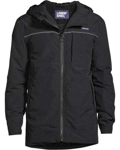 LANDS' END Men's L Black Squall Hooded Jacket NWT $165 - Picture 3 of 4