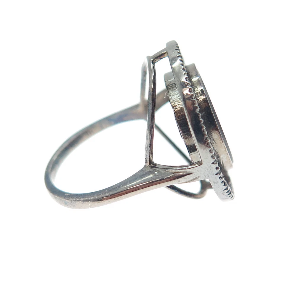 CAROL BRODIE MLD 纯银黑色铑香槟钻石和红宝石戒指 尺寸 6.25 — 第 4/4 张图片