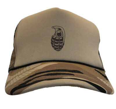 Hand Grenade - War Weapon Explosion Boom Camoflauge Trucker Hat