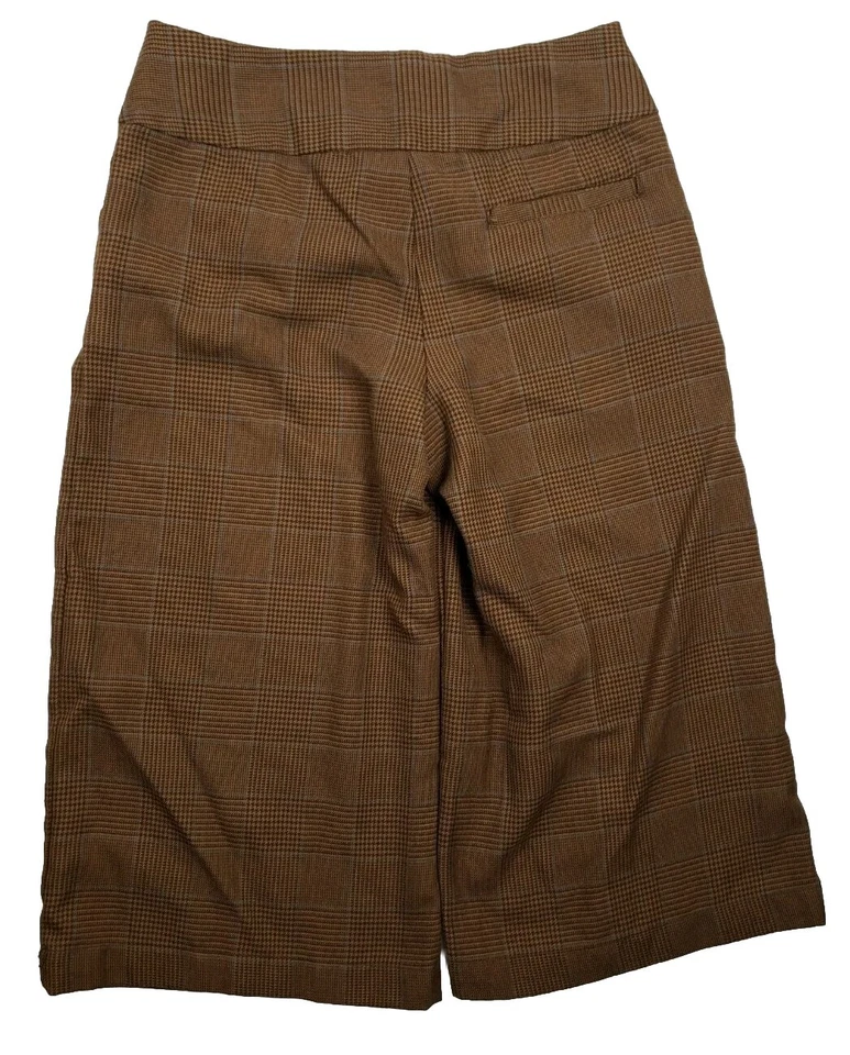 Pantalones de vestir George Capri pierna ancha marrón a cuadros niñas talla 14 Foto 2 de 4