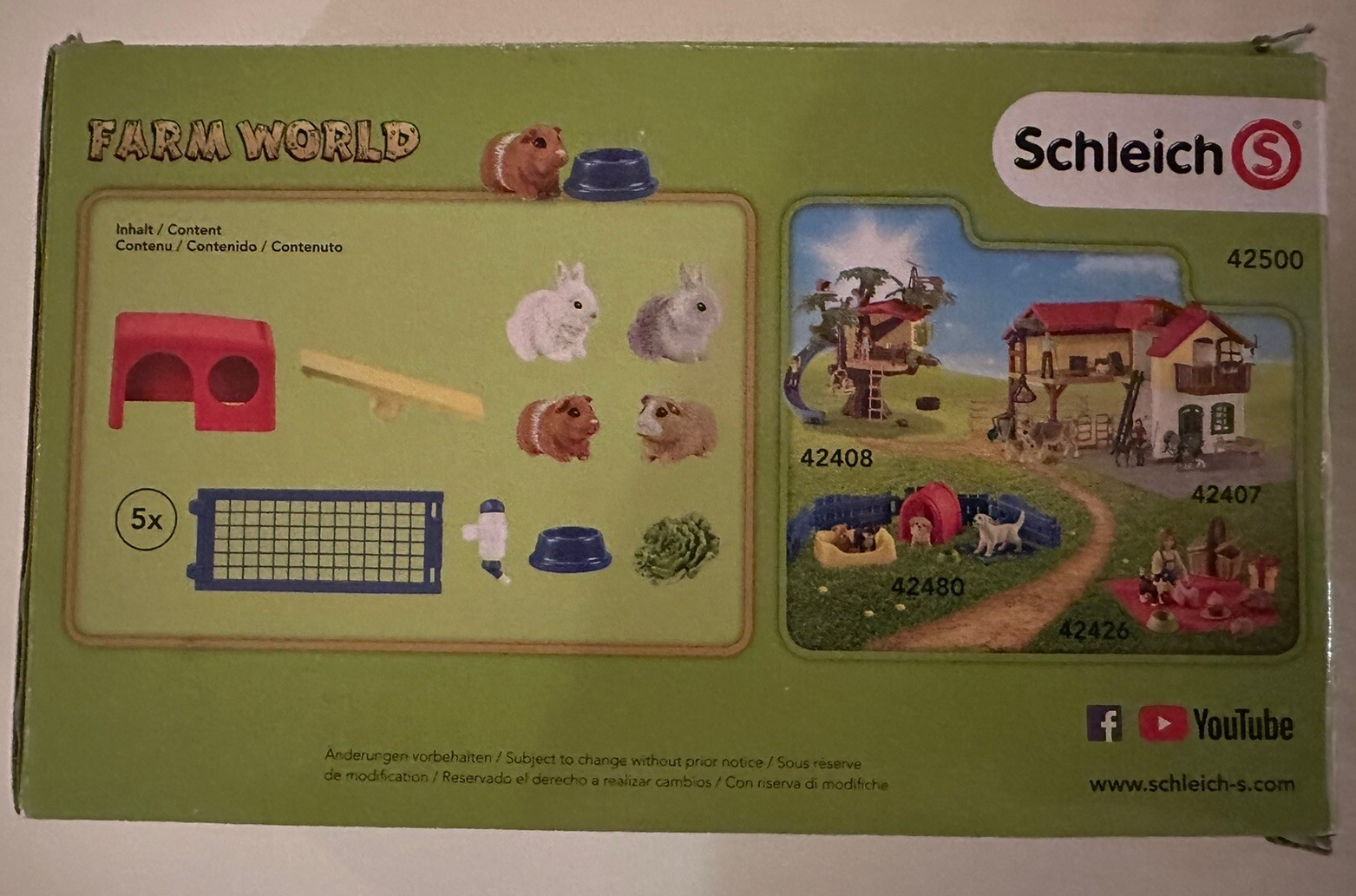 Set Clapier Et Parc à Lapins Schleich - Figurines Animaux De Compagnie - Pour Jeu Créatif 3-8 Ans