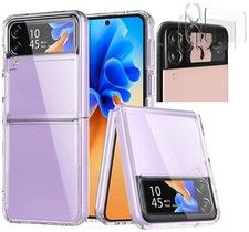 For Samsung Galaxy Z Flip 4 Case Clear  Shockproof Hard Cover Camera Protector