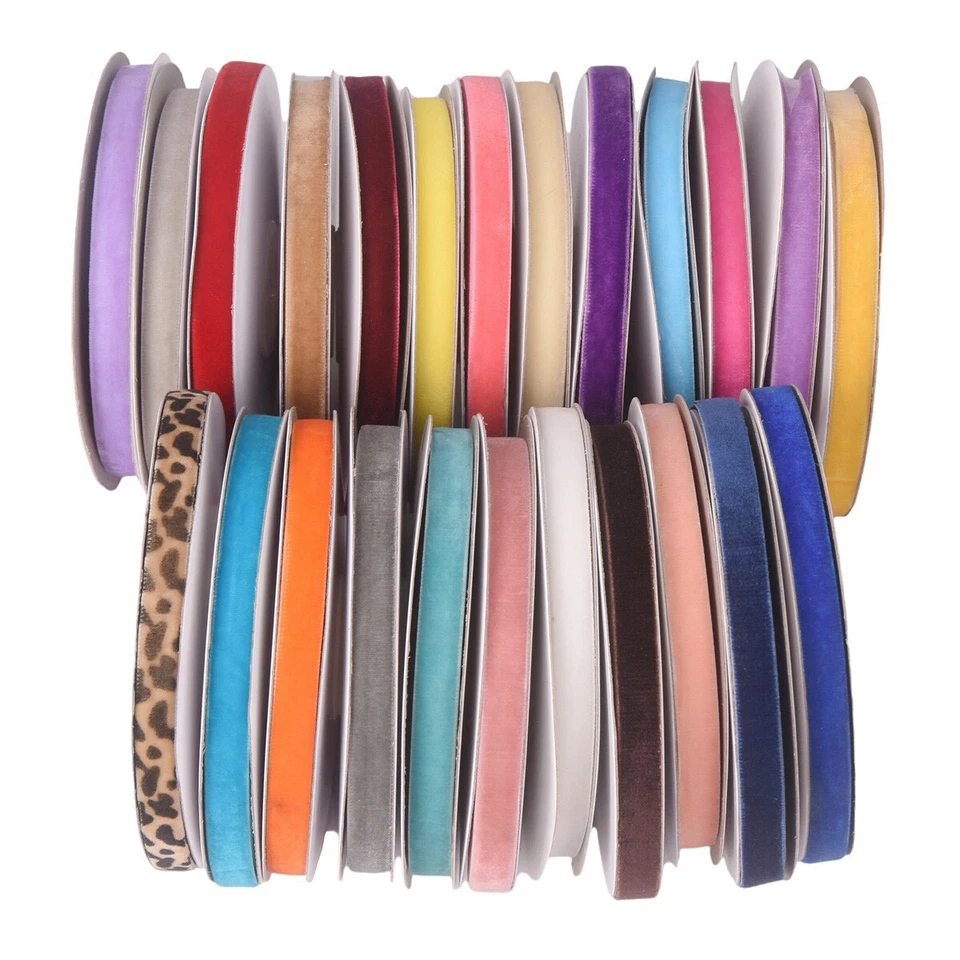 Lote de 10 yardas 3/8" (10 mm) cinta de terciopelo flocada costura recorte banda decoración hágalo usted mismo Foto 3 de 4