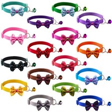 16 PCS Cute Cat Collars with Bells - Breakaway Collars for Girls  Small Kitt...