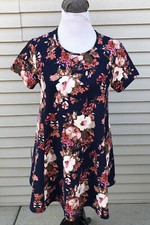 Show Me Your Mumu Women’s M Navy Blue Floral Spring Short Sleeve Dress