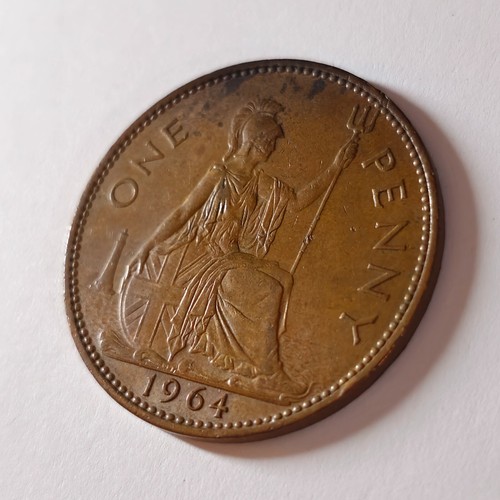 1964 Great Britain UK penny - KM# 897 - SHIP LOW COST - UK-175 - Picture 2 of 5