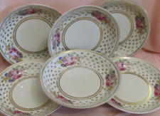 6 assiettes creuses porcelaine ancienne Manufacture Royale Limoges décor floral