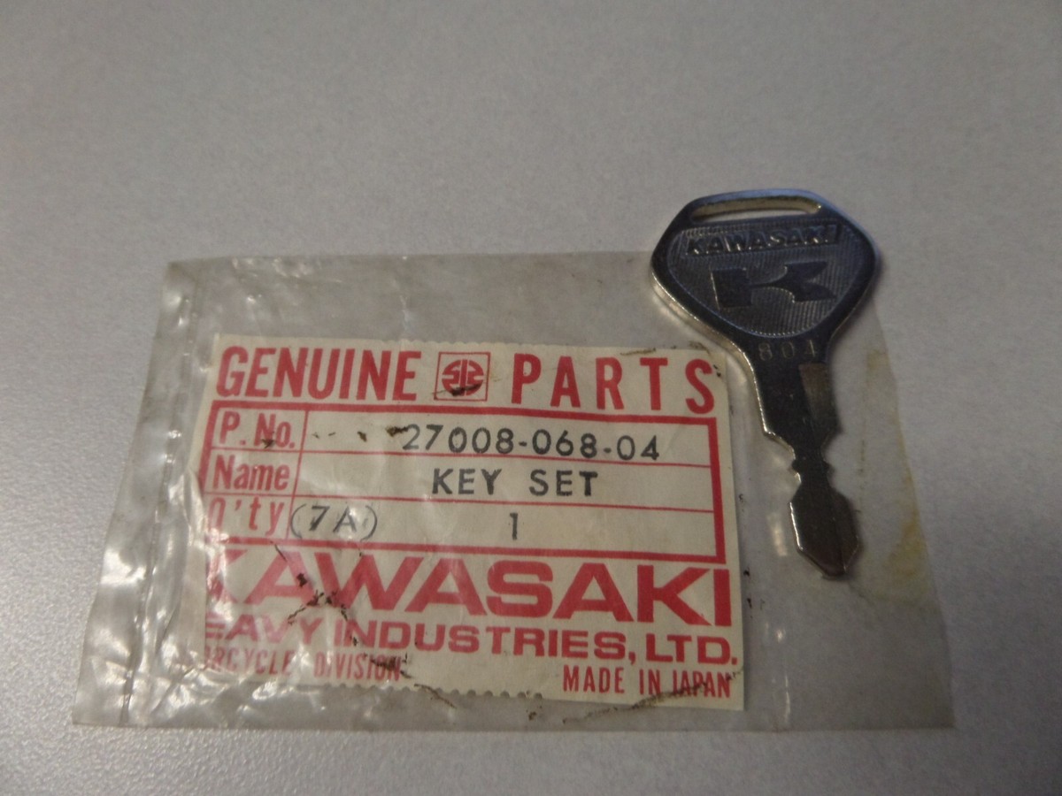 NOS Kawasaki OEM Factory Cut Key Set #804 1977-78 KZ650 1976 KZ750