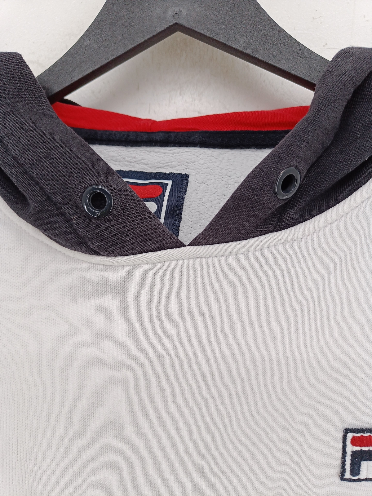 Felpa con cappuccio uomo Fila S bianca pullover 100% cotone