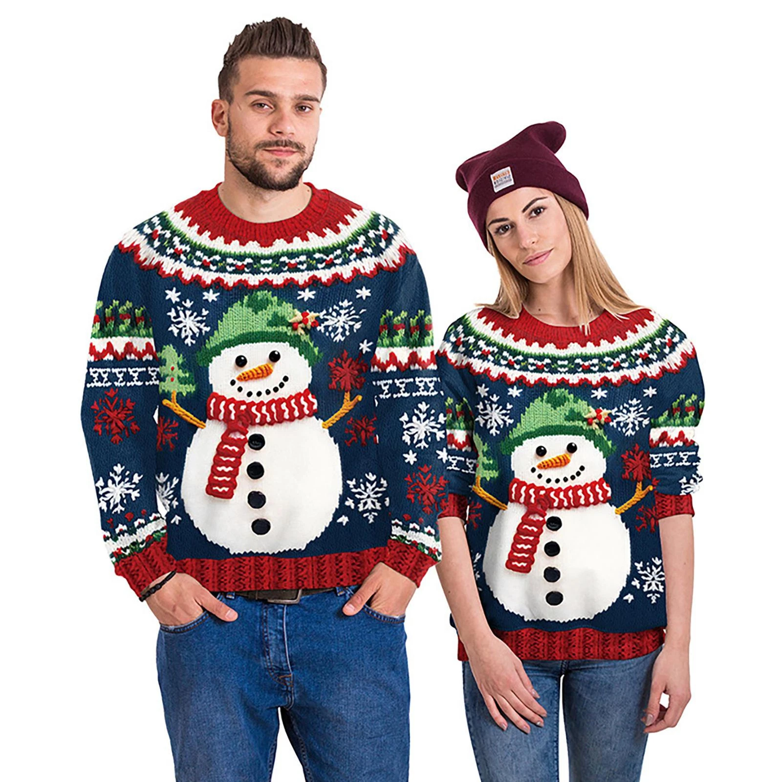 Ugly Christmas Sweater Imitation Sweater Design Sweatshirts Pullover Unisex