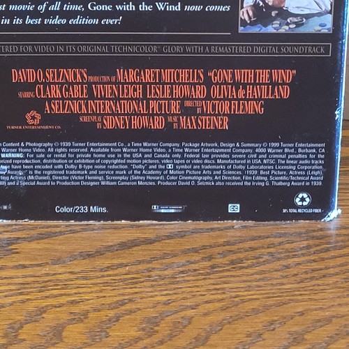 Vintage Warner Brothers Gone With The Wind VHS Box Set Clark Gable Classic - Picture 5 of 5