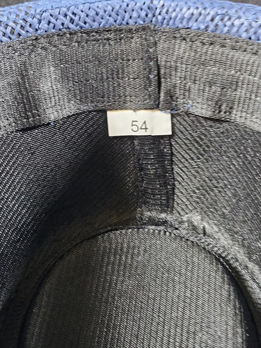 Cappello Fedora da uomo, blu con fascia nera a righe. Taglia piccola - Foto 6 di 6