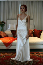 Soft Satin Slip Wedding Nightwear with a Flowing Circle Skirt Luxurious Lingerie