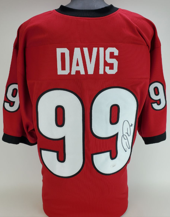 Jordan Davis Autographed Signed Georgia Bulldogs Custom Jersey (JSA Witness COA) 