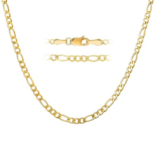 Cavo 10K Oro Giallo Uomo Donna 2 MM Catena Figaro Collana Con - Foto 8