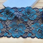 Stretch Paris Green & Black Floral-print Mesh Lace Trim /Sewing/Crafts/7" Wide