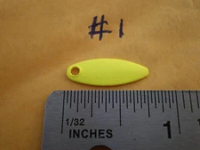 20 PCS. SMOOTH WILLOW LEAF BLADE, FLUORESCENT YELLOW #1 "MAKE SPINNERS"