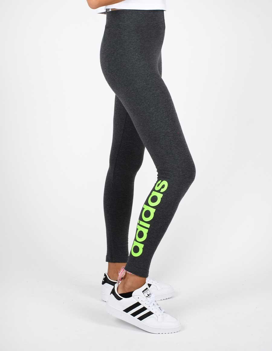 Adidas Womens XS Fitted Heather Dark Gray Legging Tight Logo NWT