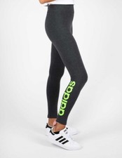 Adidas Womens XS Fitted Heather Dark Gray Legging Tight Logo NWT