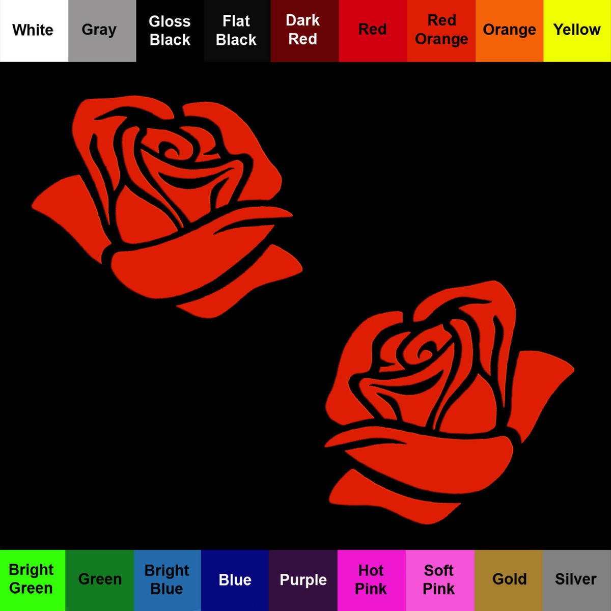 Rose Flower Decal 2 Pcs Floral Bloom Valentines Stickers | eBay