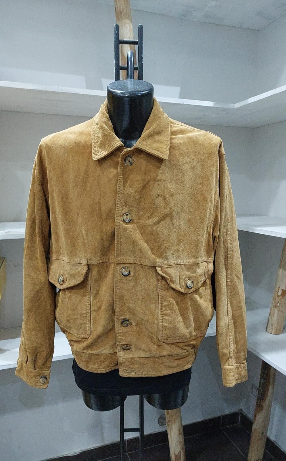 Leather Jacket Used Men Brown Size M PGC560PI-image
