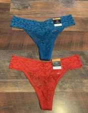 2-Pack INC International Concepts Womens Thong Red and Blue Tile Size S