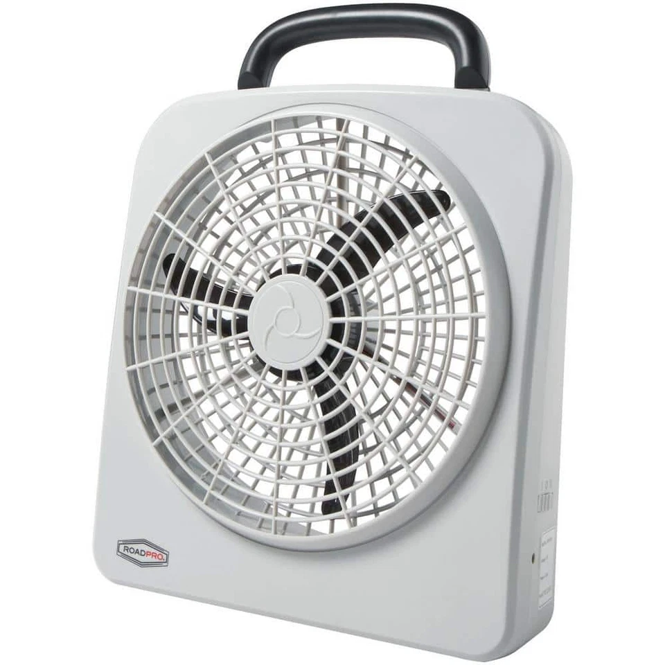 Ventilador Portátil Doble Potencia Opciones 2 Velocidades Para Coche Camión Camping Funciona con Batería Foto 3 de 4