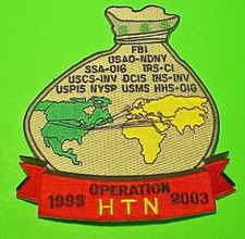 FBI  OPERATION HTN  OBSOLETE  1999-2003  LARGE 5 7/8"  FEDERAL POLICE PATCH