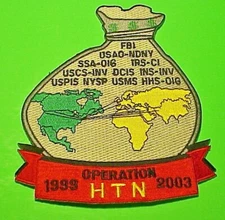  FBI  OPERATION HTN  OBSOLETE  1999-2003  LARGE 5 7/8"  FEDERAL POLICE PATCH
