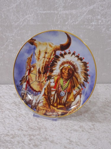 xWs64j - Franklin Mint Design Porcelaine Plaque de Collection Sioux Chef - - Afbeelding 1 van 2