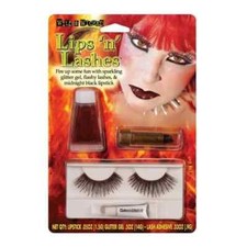 Wild  Wicked Lips 'n' Lashes Glitter Lipstick  Eyelashes Halloween Red